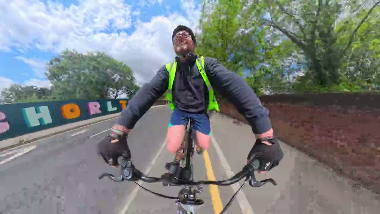 A rider on the Chorlton cycleway during the 2025 community ride