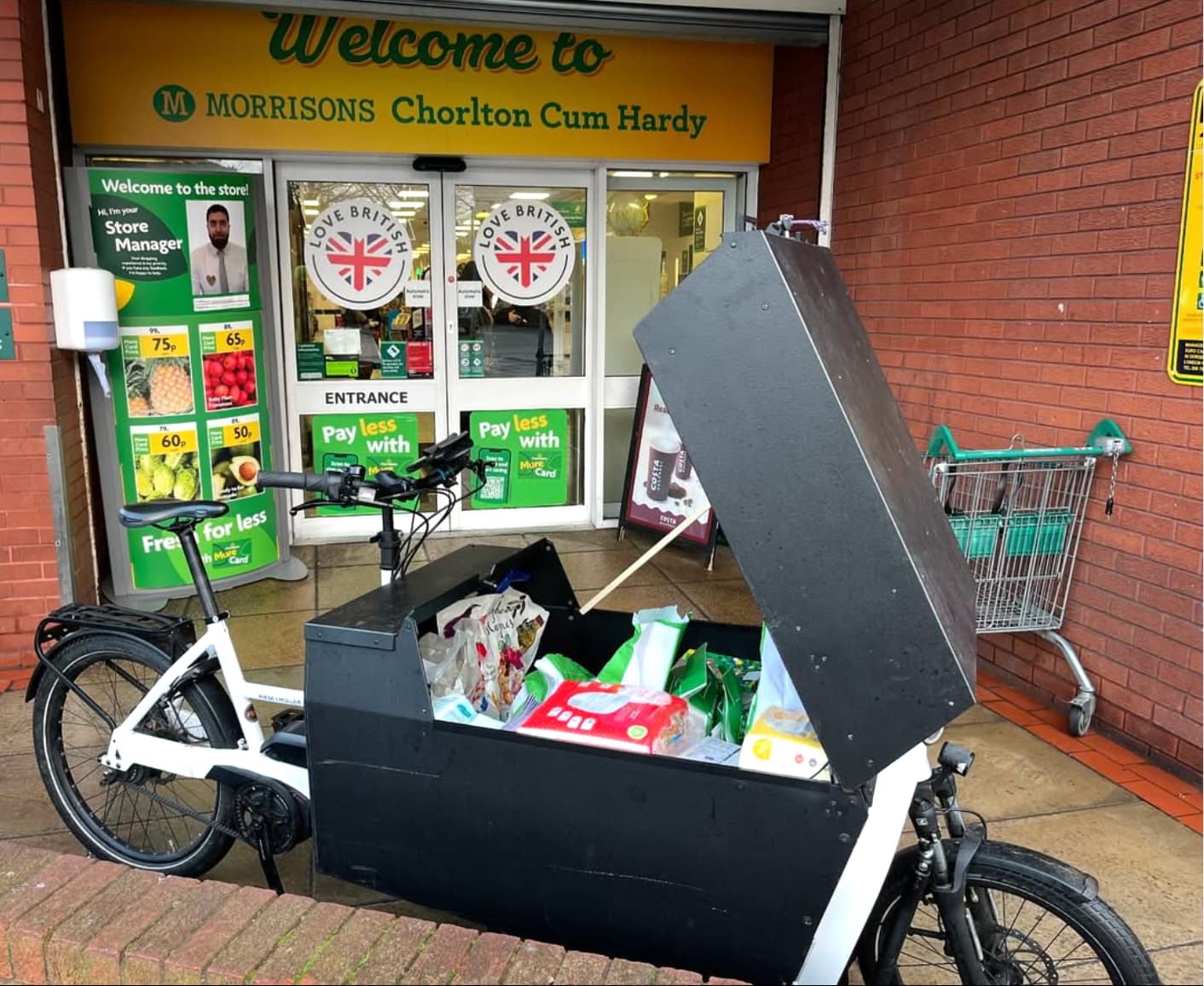 Riders collecting surplus food