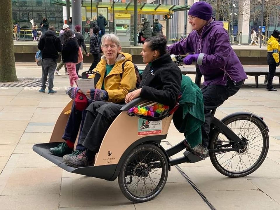 A trishaw dressed for a celebration